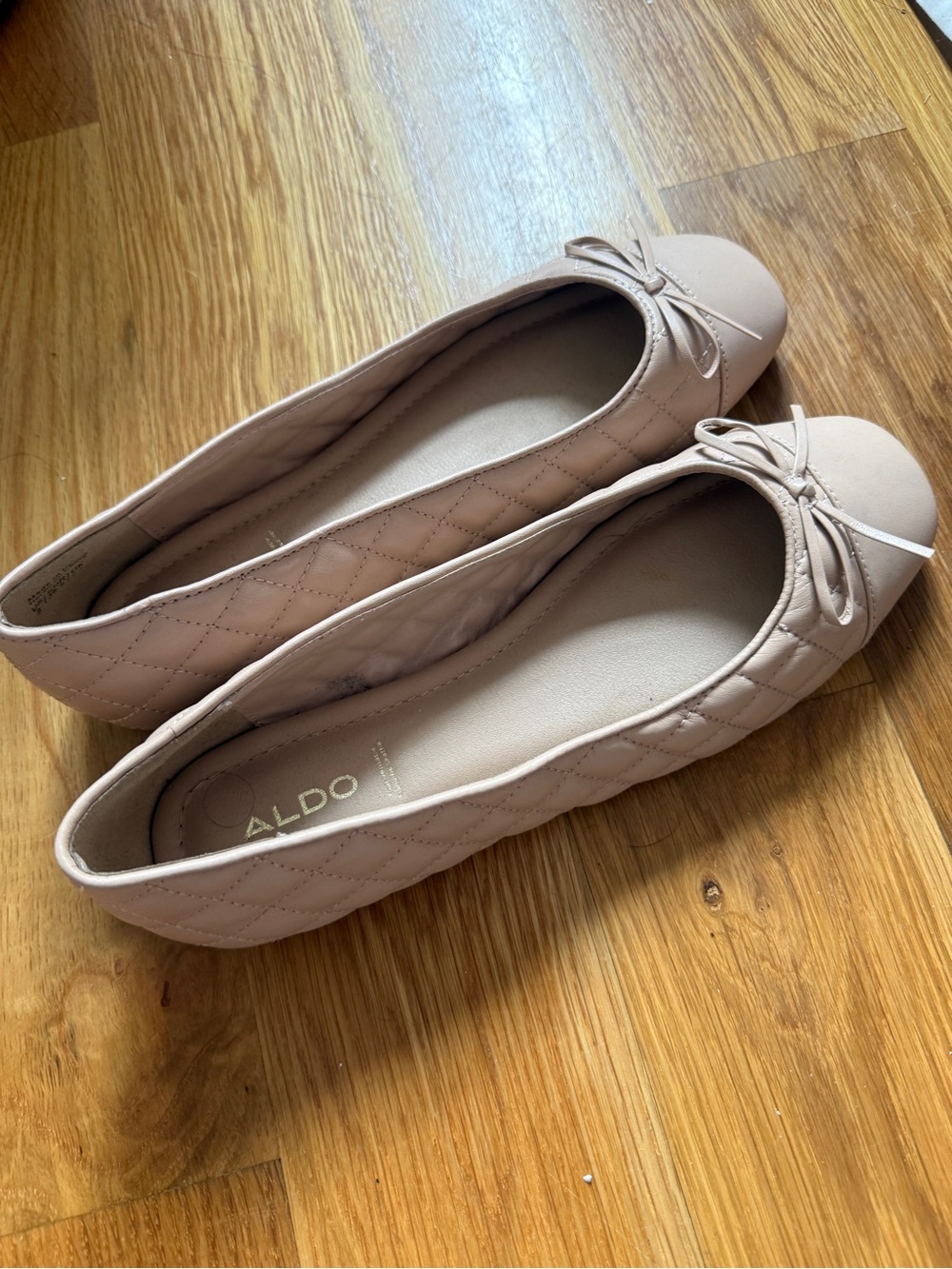 ALDO Quilted Ballet Flats in Blush Pink